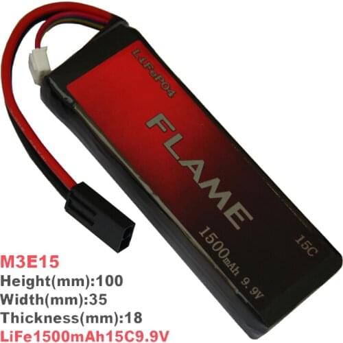 1pcs 100% Orginal Flame 9.9V 1500mAh 15C LiFePO4 Battery FLAME-POF4-06 M3E15