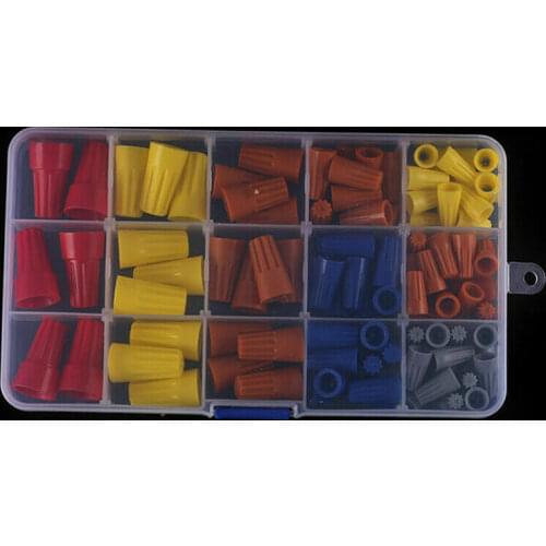 102Pcs Practical Electrical Wire Connection Screw Twist Connector Cap W/Spring Insert Assortment Kit Nut Spring Cap Terminal