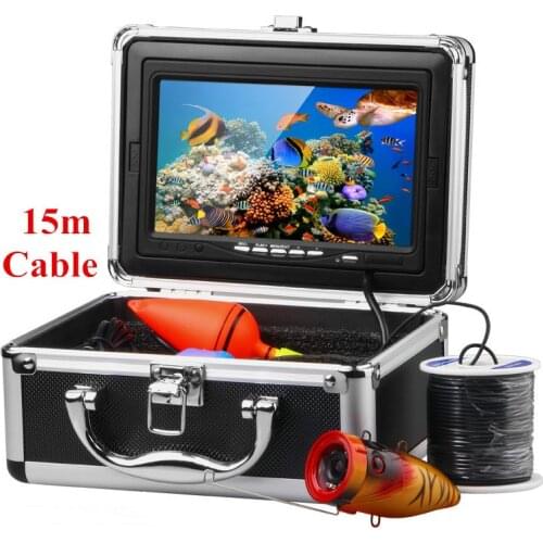 12Pcs LED 1000TVL 7'' Color LCD Monitor Underwater Ice Video Fishing Camera System 15m Cable Visual Fish Finder