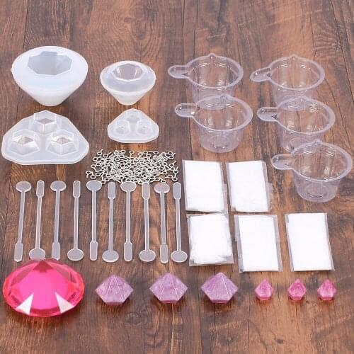 134pcs Diamond Crystal Epoxy Resin Mold For Craft Ornamentation Epoxy Resin Mold DIY Jewelry Making Findings Supplies Accessory