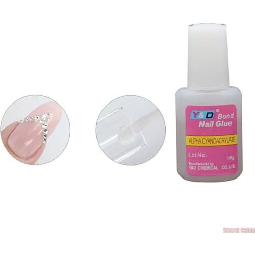 2pcs Strong Nail Glue Adhesive With Brush False Nails Glitter Acrylic with Brush