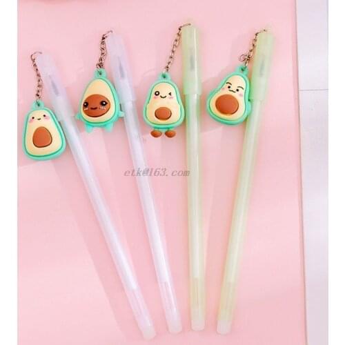 4pcs Creative Avocado Pendant Funny Expression Gel Pen Ink Pens Stationery School Office Supply Student Gift