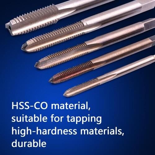5Pcs M3 M4 M5 M6 M8 Right Hand HSS-CO Machine hand Screw Thread Metric Tap Drill for Tapping on Machine Tools