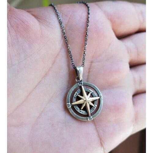 925 sterling Silver Ladies' Compass necklace