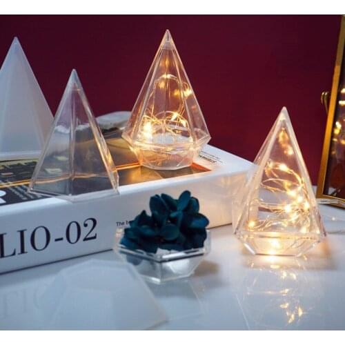 DIY Resin Cut Diamond Storage Box Ring Necklace Storage Box Hollow Diamond Silicone Mirror Mold