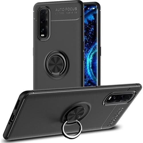 Find X2 Case For OPPO Find X2 Pro Case Car Holder Stand Magnetic Bracket TPU Cover For OPPO FindX2 Pro Wite Finger Ring Capa