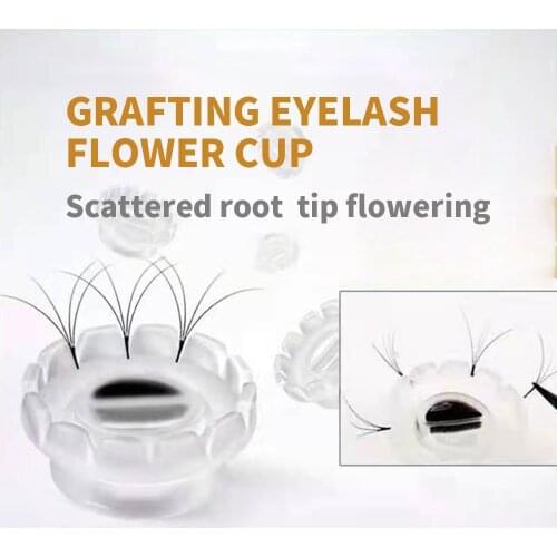 100 pcs/Bag Eyelash Extension Glue Holder Grafted Eyelashes Fast Blooming Cup Ring Adhesive Eyelash Glue Holder Glue Fixing Ring