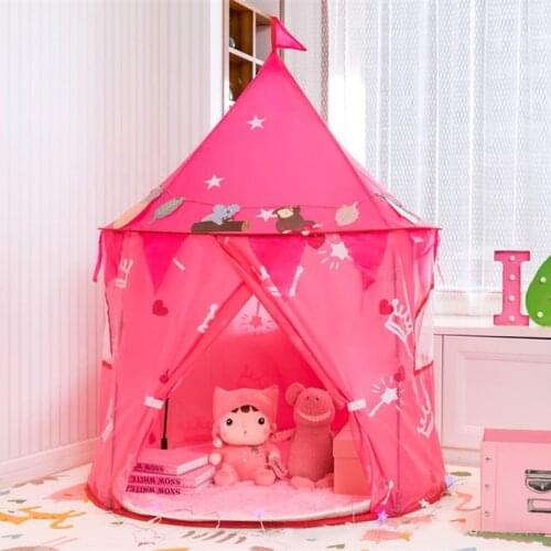 Play Tent Portable Foldable Tipi Prince Folding Tent Children Boy Cubby Play House Kids Gifts Outdoor Toy Tents Castle Toys Girl