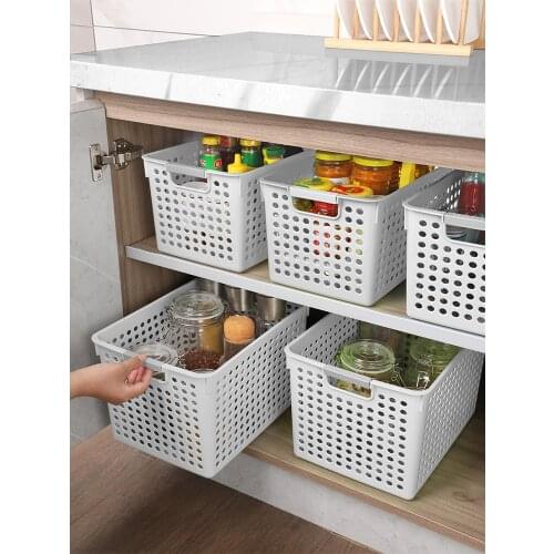 JOYBOS Sundries Storage Basket Plastic Storage Basket Bath Basket Kitchen Table Organize Rectangular Snack Toy Storage Box JBS65