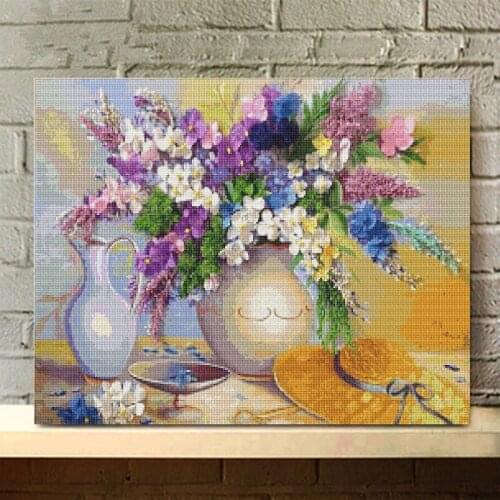 Flowers 5D DIY Full Round diamond paint Flowers Round Diamond Embroidery Craft Cross Stitch Wall Decorations Gift