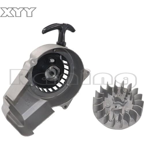 49CC small sports engine aluminum roll-up tray puller starter with flywheel mini motorcycle accessories