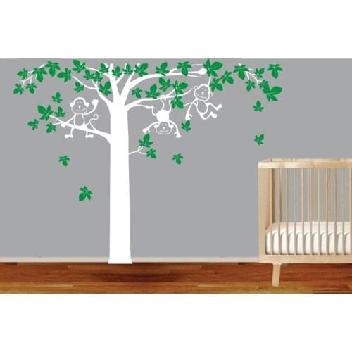 Monkey And Koala Tree Branches Wall Sticker Home Decor Nursery Nature Tree Mural Baby Kids Room Wall Decoration 3d Poster A021