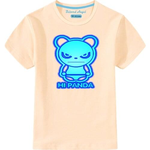 2020 Brand New Toddler Baby Kids Luminous T-Shirt Panda Print Short Sleeve Children Girls Tops Tee Summer Boys Clothes