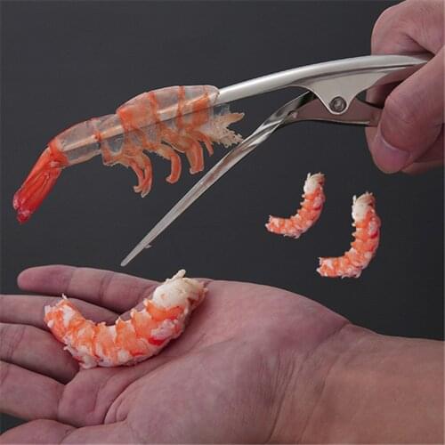 Stainless Steel Shrimp Peeler Prawn Shrimp Quick Shelling Fishing Knife Lobster Shell Remover Peel Device Kitchen Seafood Tools