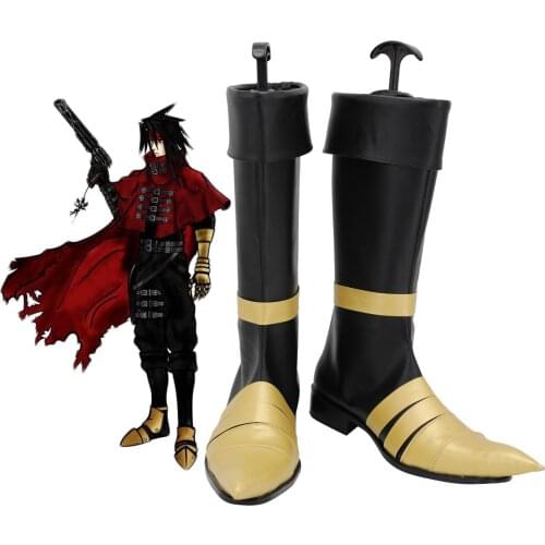Final Fantasy 7 Vincent Valentine Cosplay Boots Customized Leather Shoes for Unisex