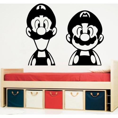 Modern Super Mario Wall Sticker Gamer Pvc Wall Art Wallpaper For Kids Room Decoration Childrens Room Mural Poster