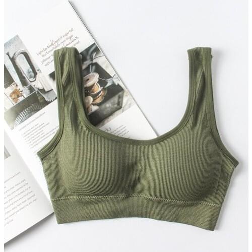 Elastic Thread Sports Bra Big V Beauty Back Anti-bare With Chest Pads Wire Free Bra for women 2020