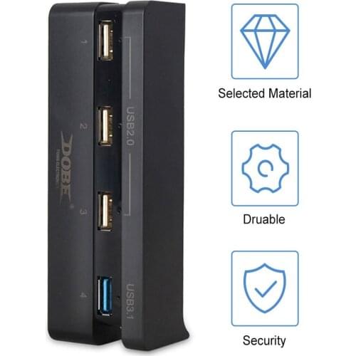Super High Speed 4 In 1 USB Hub Suitable For Sony PlayStation 4 slim PS4 Slim Console Black Controller Accessory