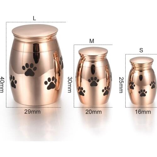 IJU012 Cremation Urn 3 Size Dog/Cat Paw Print Memorial Keepsake Ashes Holder for Pet Funeral Cremation mini Urn &Free engraving