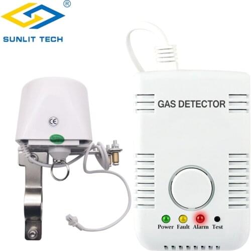 Good Quality LPG Gas Leak Detector Gas Alarm System with DN15 DN20 Manipulator Valve to Control Gas Pipe Off