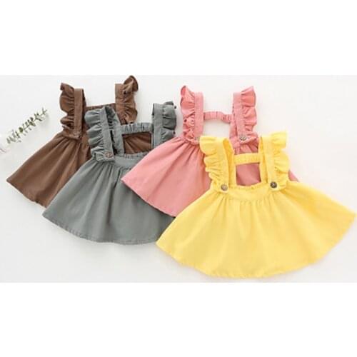 Children Suspender Skirt Girls Clothes Ruffles Strap Pleated Many Colors For Baby Girl Toddler Corduroy Suspender Skirts
