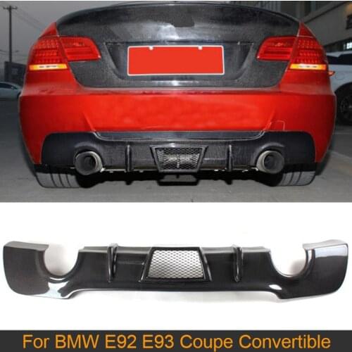 For E92 E93 Carbon Fiber Rear Diffuser Lip Spoiler for BMW E92 Coupe E93 Convertible M sport Only 2005 - 2011 328i Car Styling