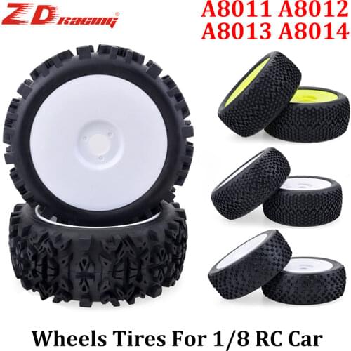 ZD Racing 4PCS RC Wheels Rubber Tires Hub Tire Hex 17mm Wheel for 1/8 RC Car Off Road Buggy Traxxas HSP Wltoys Carson Hobao