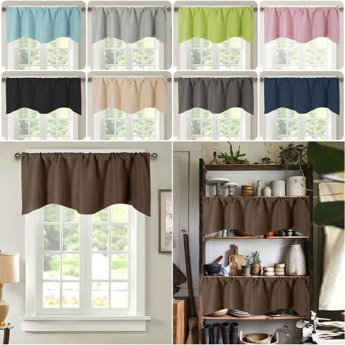 1 Panel Thermal Blackout Drape Rod Pocket Bath Kitchen Cafe Short Window Curtain Valance