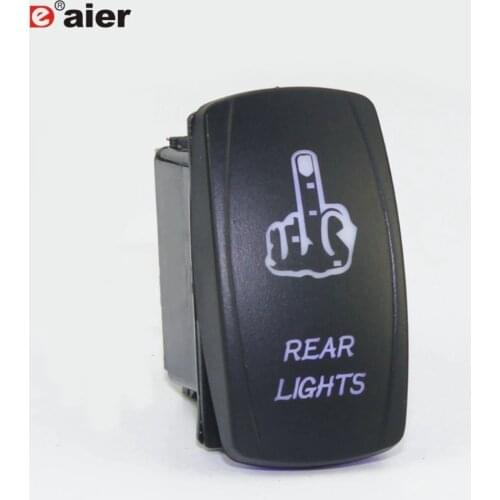 1PC 20A 12/24VDC SPST 5 Pin ON-OFF 2 Position Blue Lights Dual LED Waterproof Rocker Switch For Boat Marine Car