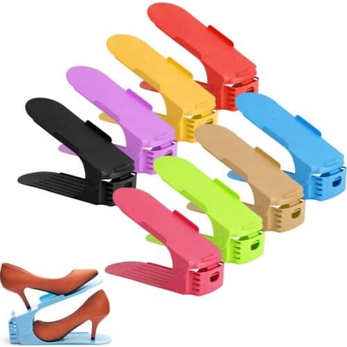 1PC Durable Shoe Organizer Shoebox Rack Adjustable Space Saving Range Shoe Storage Shelf Slot Save Space Closet Range Shoes