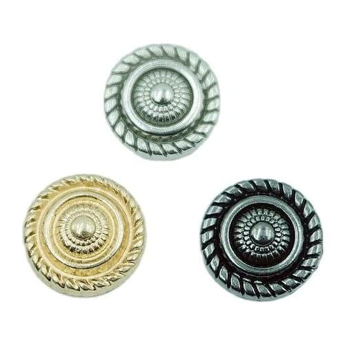 15mm Medallion Round Antique Embossed Garment Bracelet Rivets Cap Stud For Bag Hat Belt Leather Craft Shoe Jeans Accessories