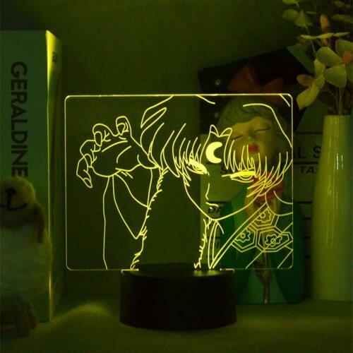 3d Led Night Light Anime Figure Sesshoumaru from Manga Inuyasha Bedroom Lighting Decor Kids Child Cool Brithday Gift Table Lamp