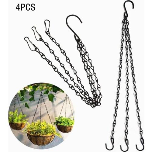 4pcs/set Double-head Hanging Chains for Hanging Baskets Plant Pot Basket Holder S-shaped Iron Hooks Flower Pots Hanging Chains