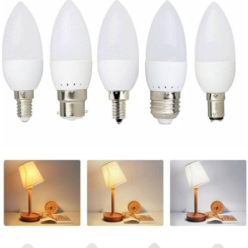 5X B15 LED Candle Bulb 3W Filament Bulb LED Light 10 LEDS Lamp Warm Day White 2835 SMD Energy Savings Chandelier For Home Decora