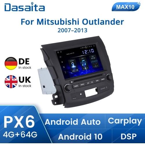 Dasaita 8" Android 10 Autoradio 1 Din Carstereo for Mitsubishi Outlander 2007 to 2013 Car Raido Multimedia Video Player Carplay