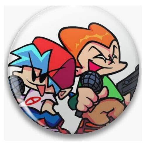Boyfriend Pico Duet Friday Night Funk 【Customizable】Soft Button Pin Clothes Women Lover Cute Badge Creative Jewelry Collar