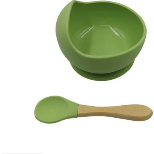 Baby Silicone Dishes Dining Plate Bowl Tableware Spoon Food Dinnerware For Kids Suction Cup Fixing BPA Free Feeding Dinner Bowls