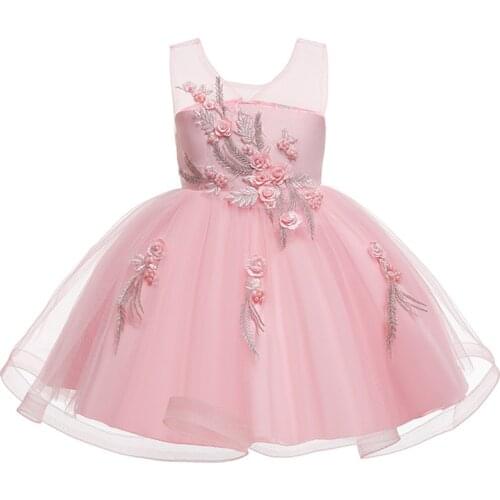 Baby Girls Christmas Party Flower Dress Girls Wedding Princess Brithday Tutu Dresses Children Clothes Kids Clothing New Year