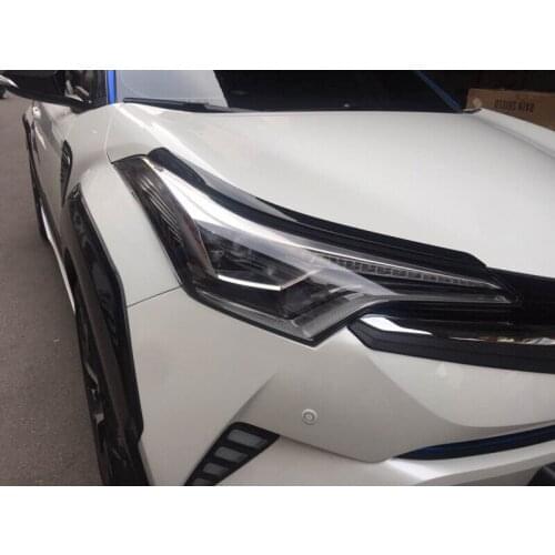 For Toyota C-HR CHR 2016 2017 2018 ABS Carbon fibre Car Front Light Headlamps Eyebrow Cover Trim Sticker Car Styling 2pcs