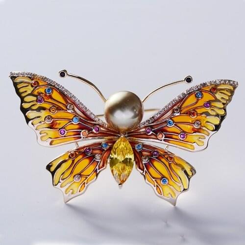 Fshion Micro-inlaid Zircon Insect Butterfly Brooch Pin Female Clothing Accessories Brooch Jewelry Wholesale 4137