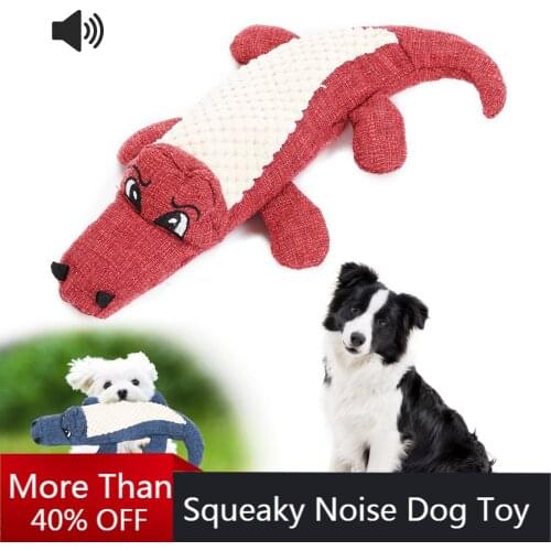 Pet Dog Linen Plush Crocodile Animal Toy Dog Chew Squeaky Noise Toy Cleaning Teeth Supplies Interactive Doll Corn Velvet Toy