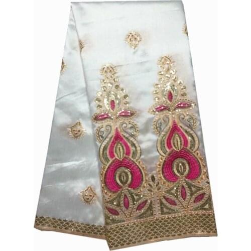 Sequin George Wrapper white George Lace Fabric High Quality African George Fabric with embroidery for Dress 5 yards/lot