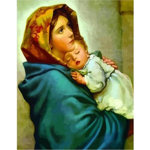 Madonna holds Jesus Mary 5d home decoration diamond painting full drill square round diamond embroidery diamond cross stitch art