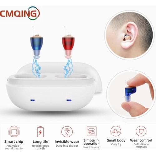 USB Rechargeable Mini Hearing Aids Apparatus In Ear Hearing Aid Invisible Assistant Adjustable Tone Ear Sound Amplifier For Deaf