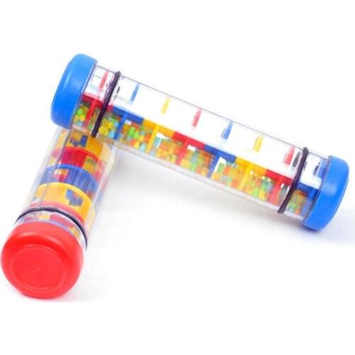 Musical Instrument Toy Plastic Rainbow Hourglass Rainmaker Rain Stick Music Toy Raindrop Sound Kids Educational Toys For Child