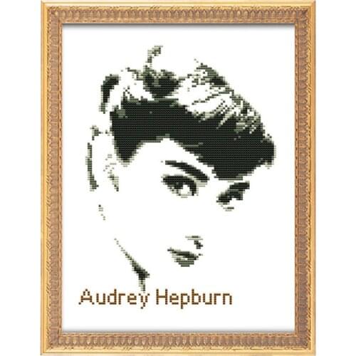 Needlework 5d diy square full drill diamond painting cross stitch embroidery kits rhinestone mosaic picture Audrey Hepburn 809