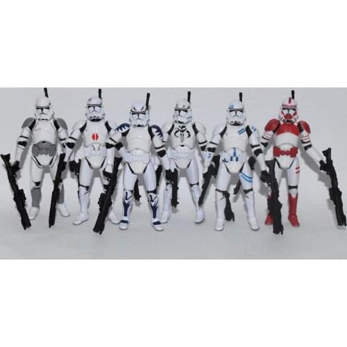 Lot of 6 SW Republic Elite Fleet Sercurity Razor Coruscant Shocktrooper Trooper 3.75" Loose Action Figure