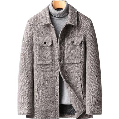 New Arrival Fashion High Quality Autumn And Winter Men Wool Jacket Tweed Youth Woolen Jackets Coats Plus Size M L XL 2XL 3XL 4XL