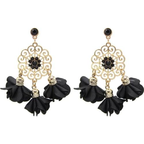 Zouchunfu New Jewelry 2021 Fashion Dangle Flower Earrings for Woman Tassel Orecchini Gold Earring Pendant Pendientes Flecos