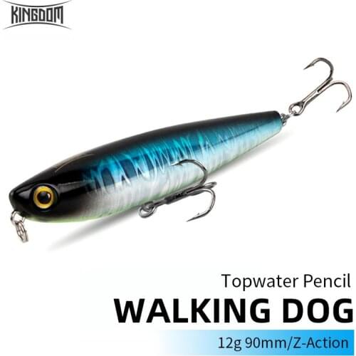 KINGDOM Floating Pencil 11g 90mm Long Casting Fishing Lure Topwater Hard Lure Pencil Z Action Walking Dog Artificial Bait Lures